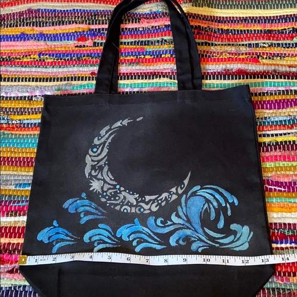 Handpainted Tote - Moon Glow - Picture 3 of 4